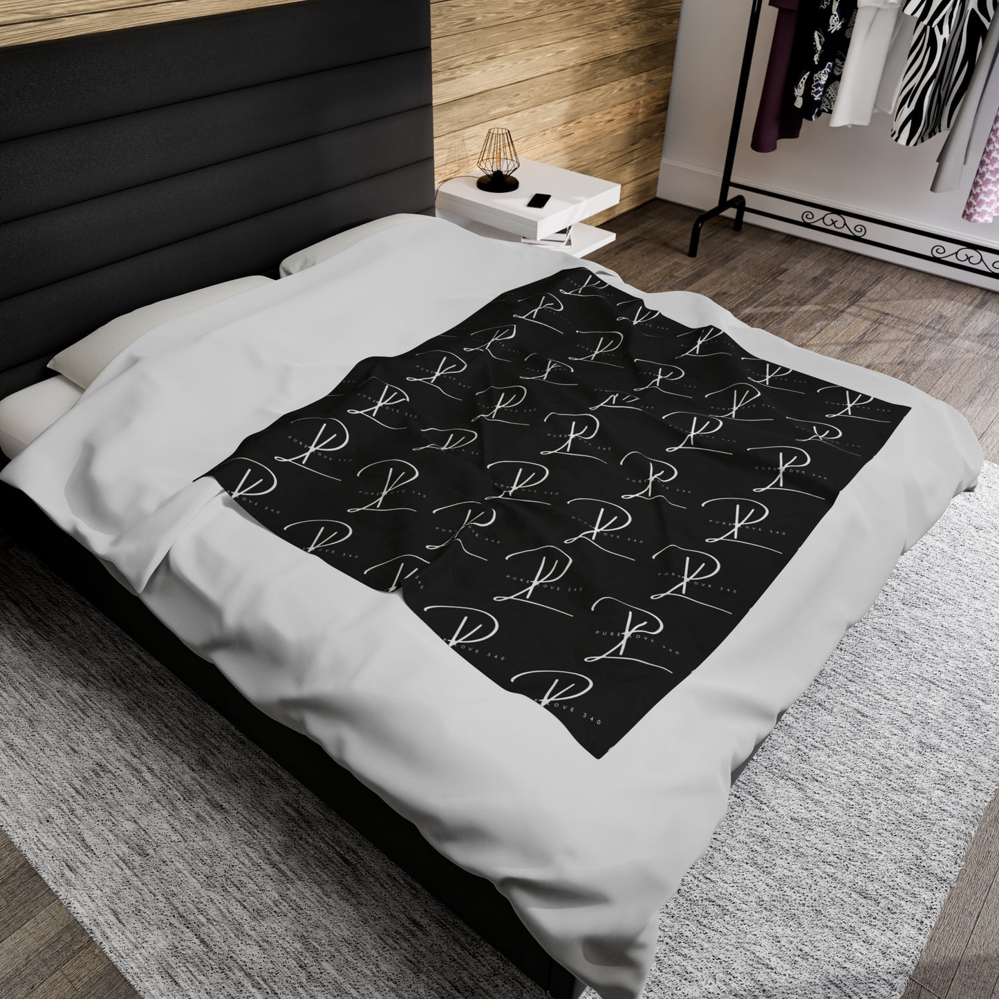 Blk PL Plush Blanket