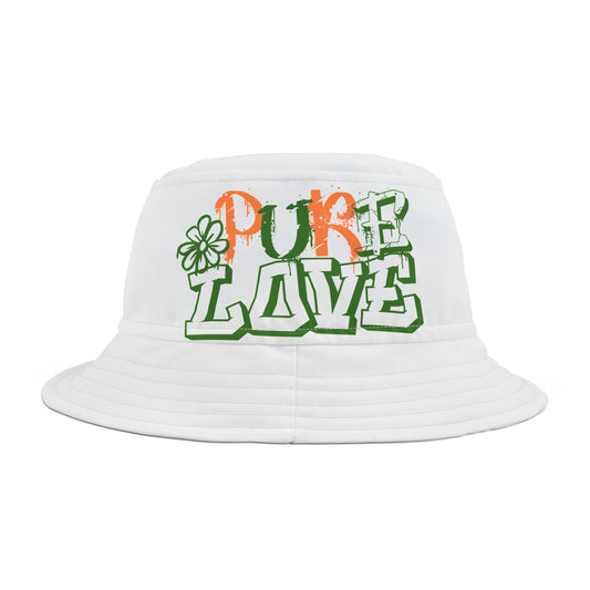 Pure Love Bucket Hat (green /orange )