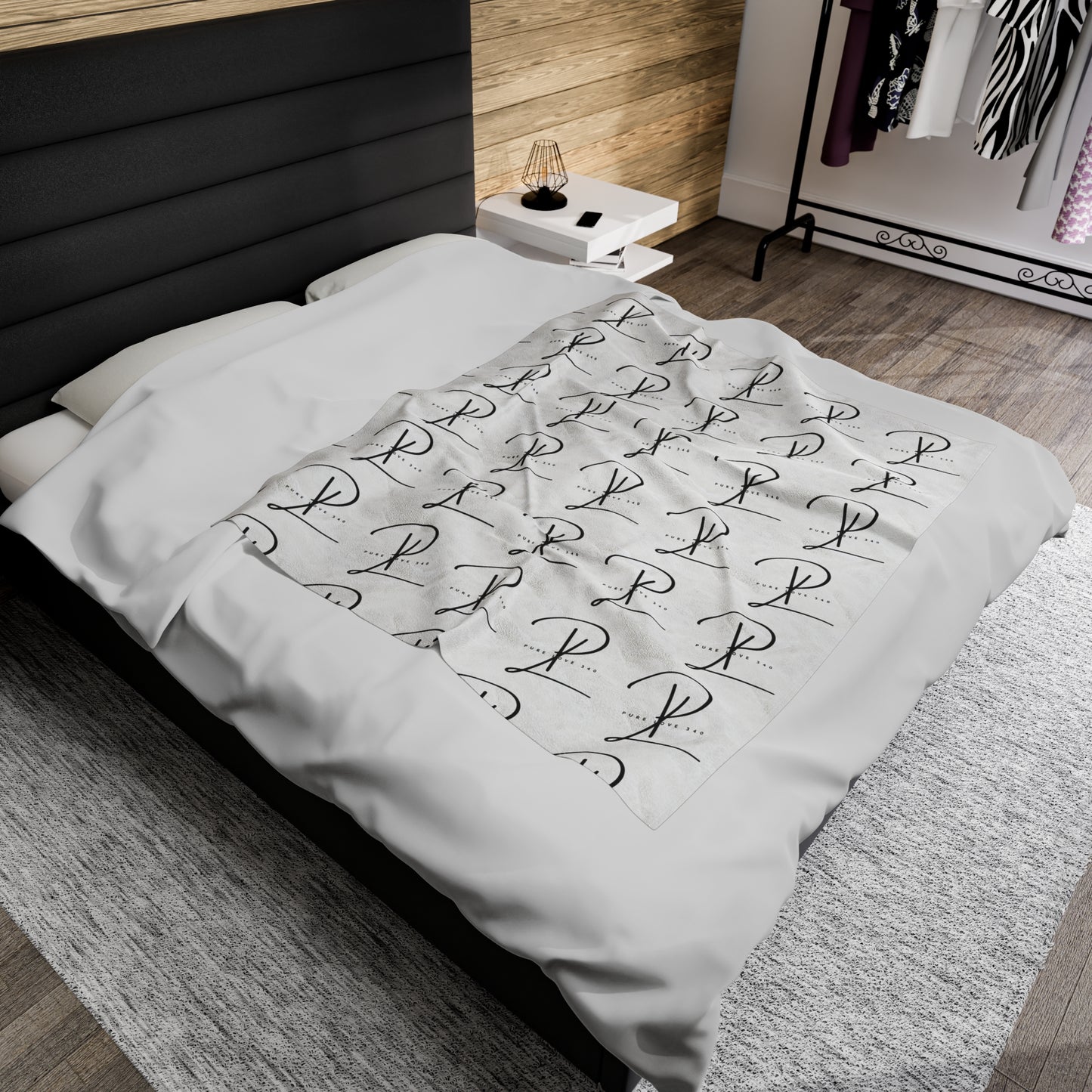 Blk PL Plush Blanket